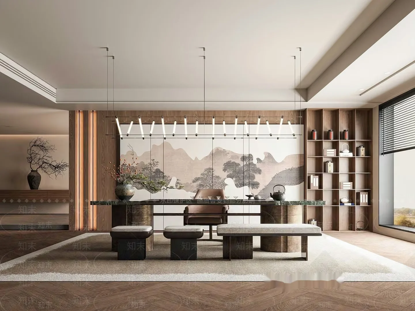 Modern Office Space 3D Model – 13381 – VRAY Render