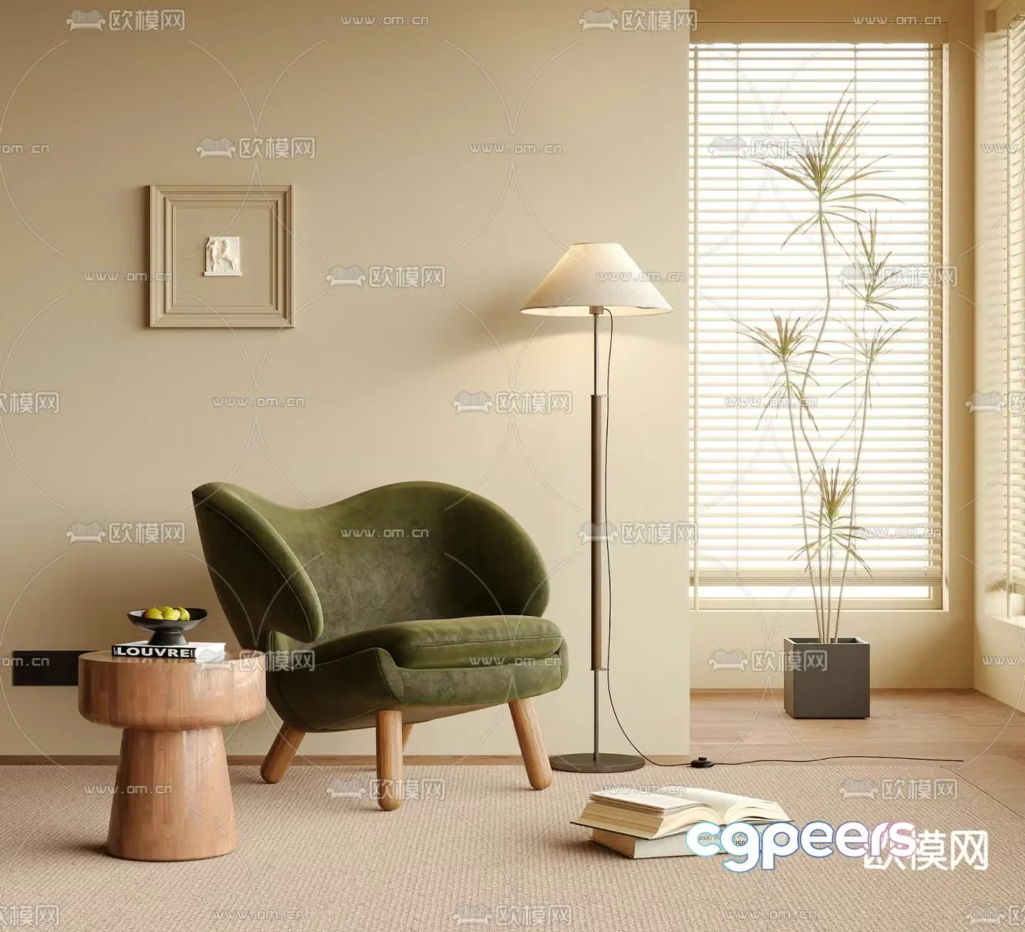 Wabi-sabi chair leisure chair 3d model