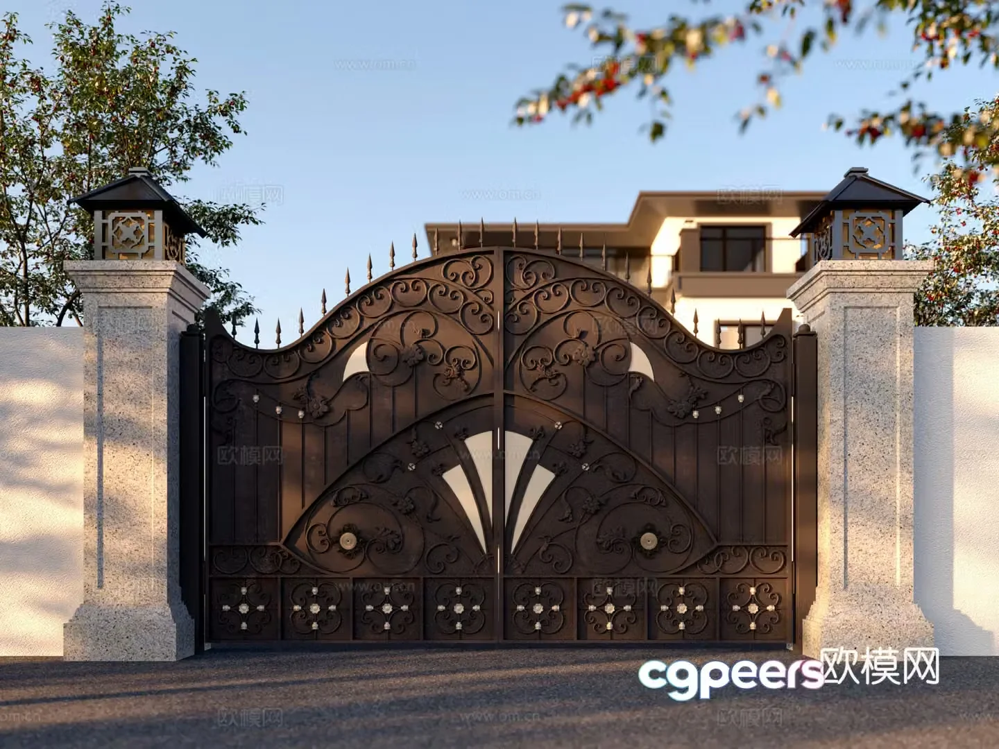European Wrought Wrought Gate 3D Model