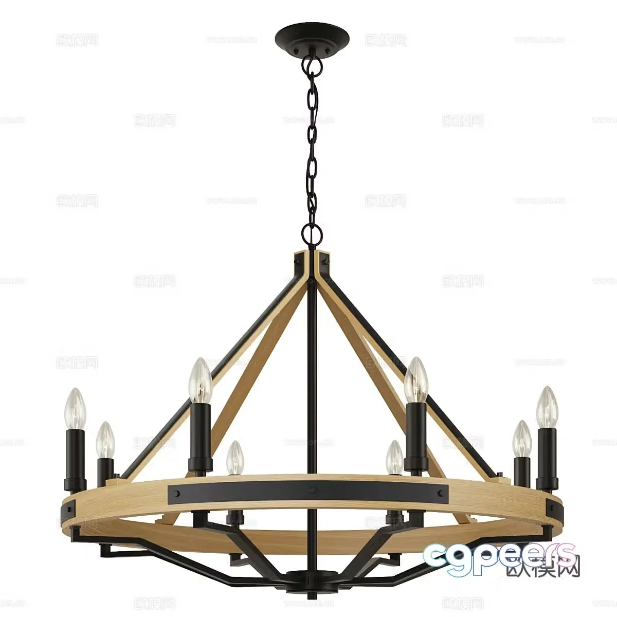 Nordic simple chandelier living room chandelier 3d model