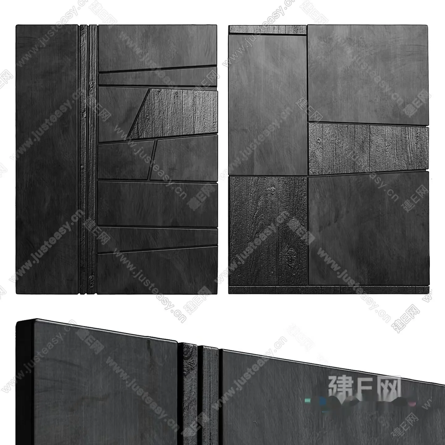 A Black Wooden Panel 3D Model – 11455 – VRAY Render