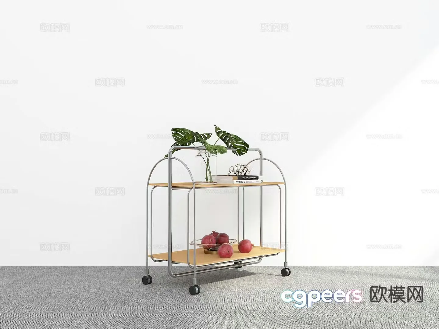 Modern trolley shaped trolley corner table 3D model