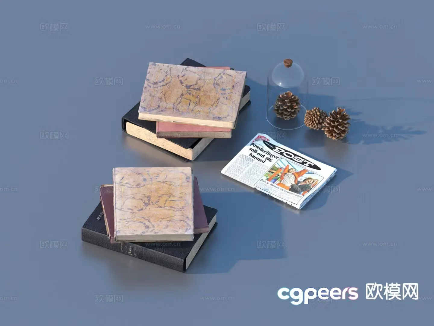 Medieval style book notebook ornament 3d model