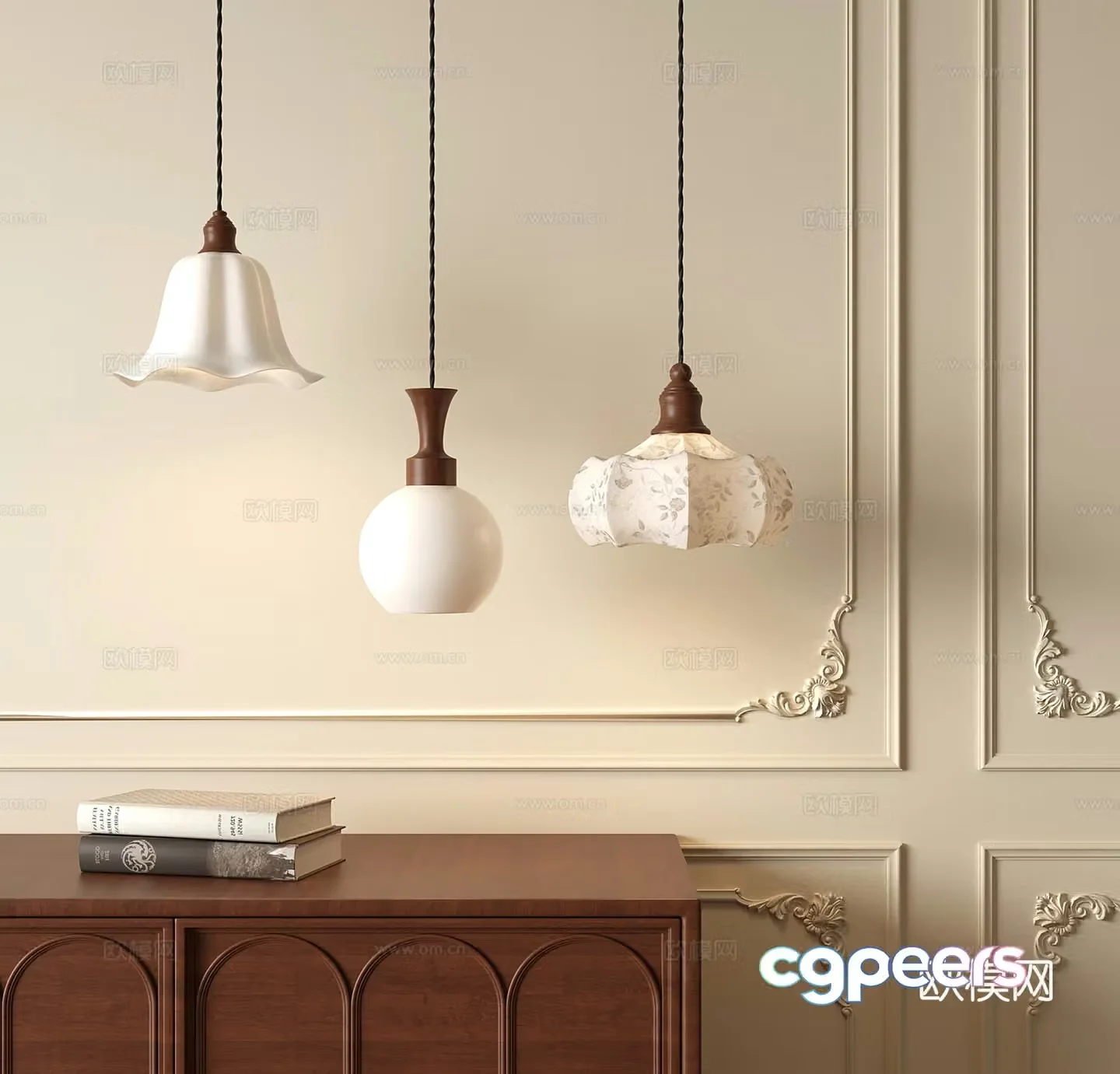 Middle chandelier Bedside chandelier Small chandelier 3d model