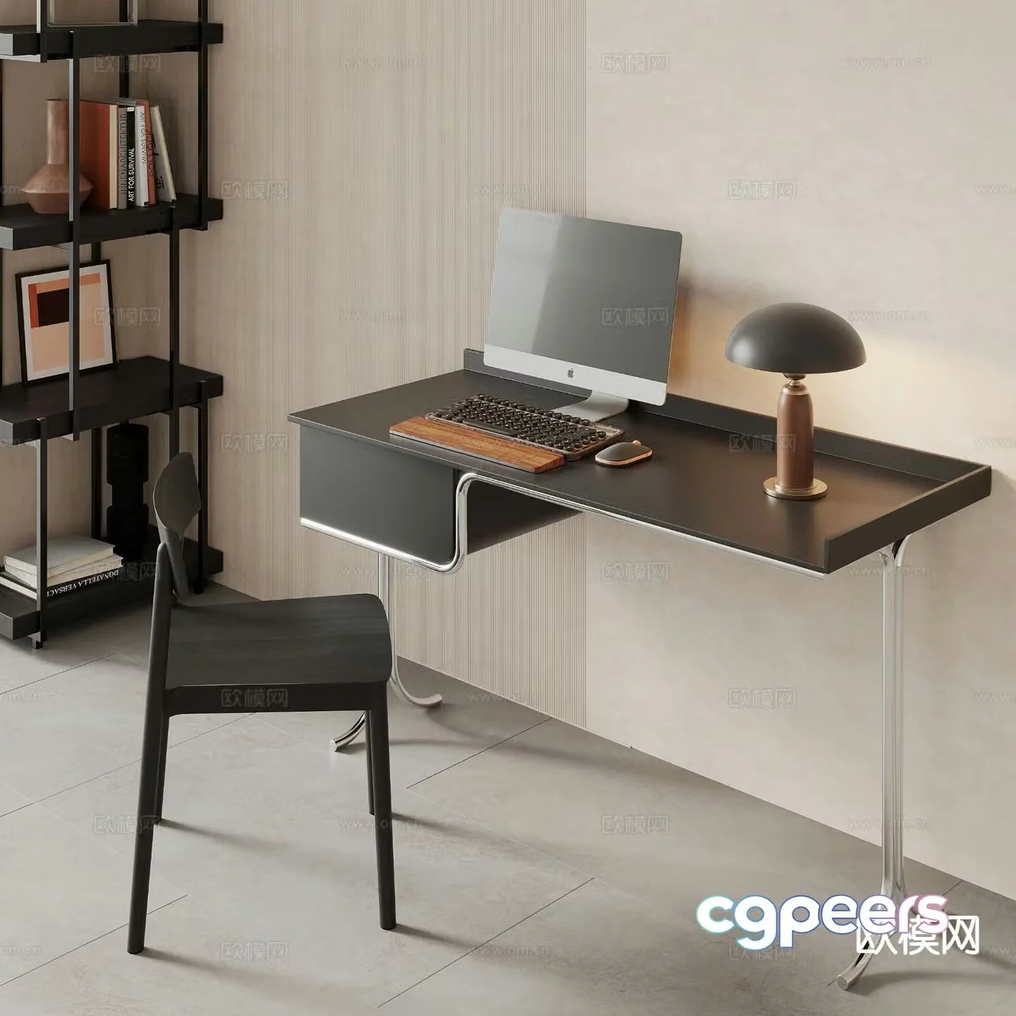 Medieval style writing desk computer desk 3d model