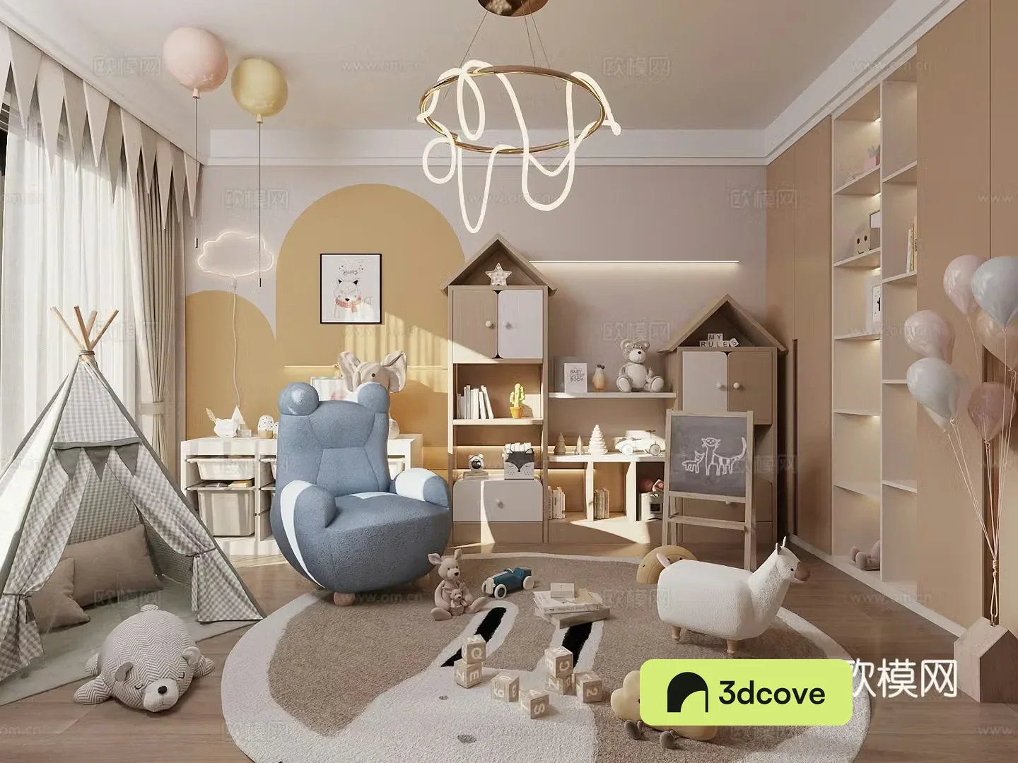 Modern children’s entertainment room Children’s entertainment room Children’s room Toy room Children’s locker Tent