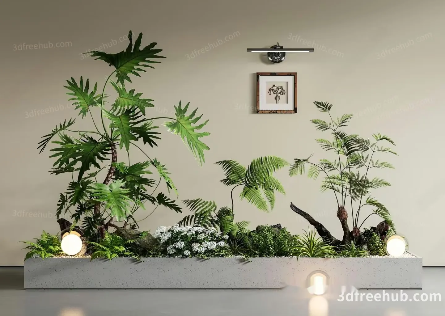 Modern Indoor Planter 3D Model – 20500 – VRAY Render