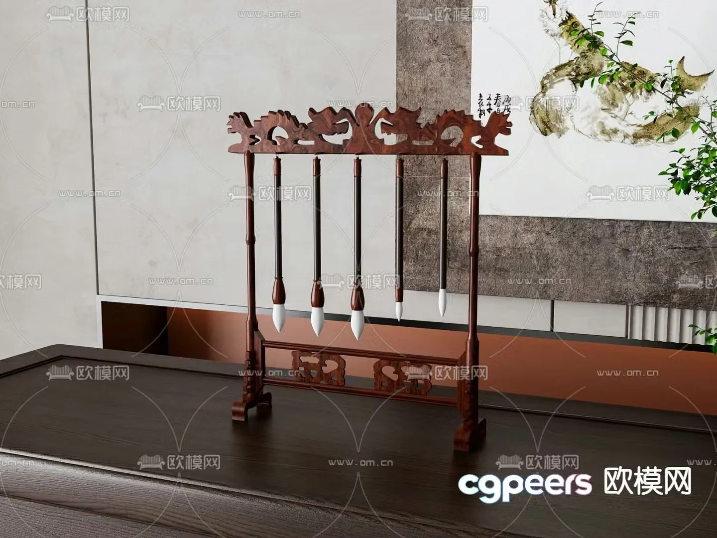 New Chinese style brush holder 3d model