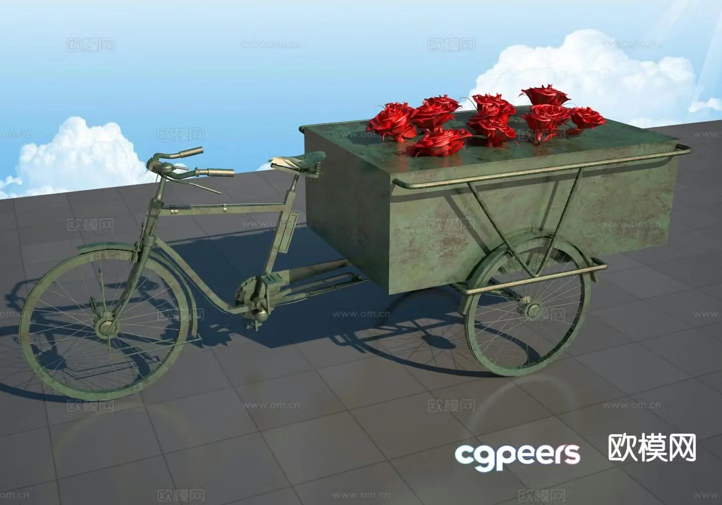 Rose float sculpture 3d model