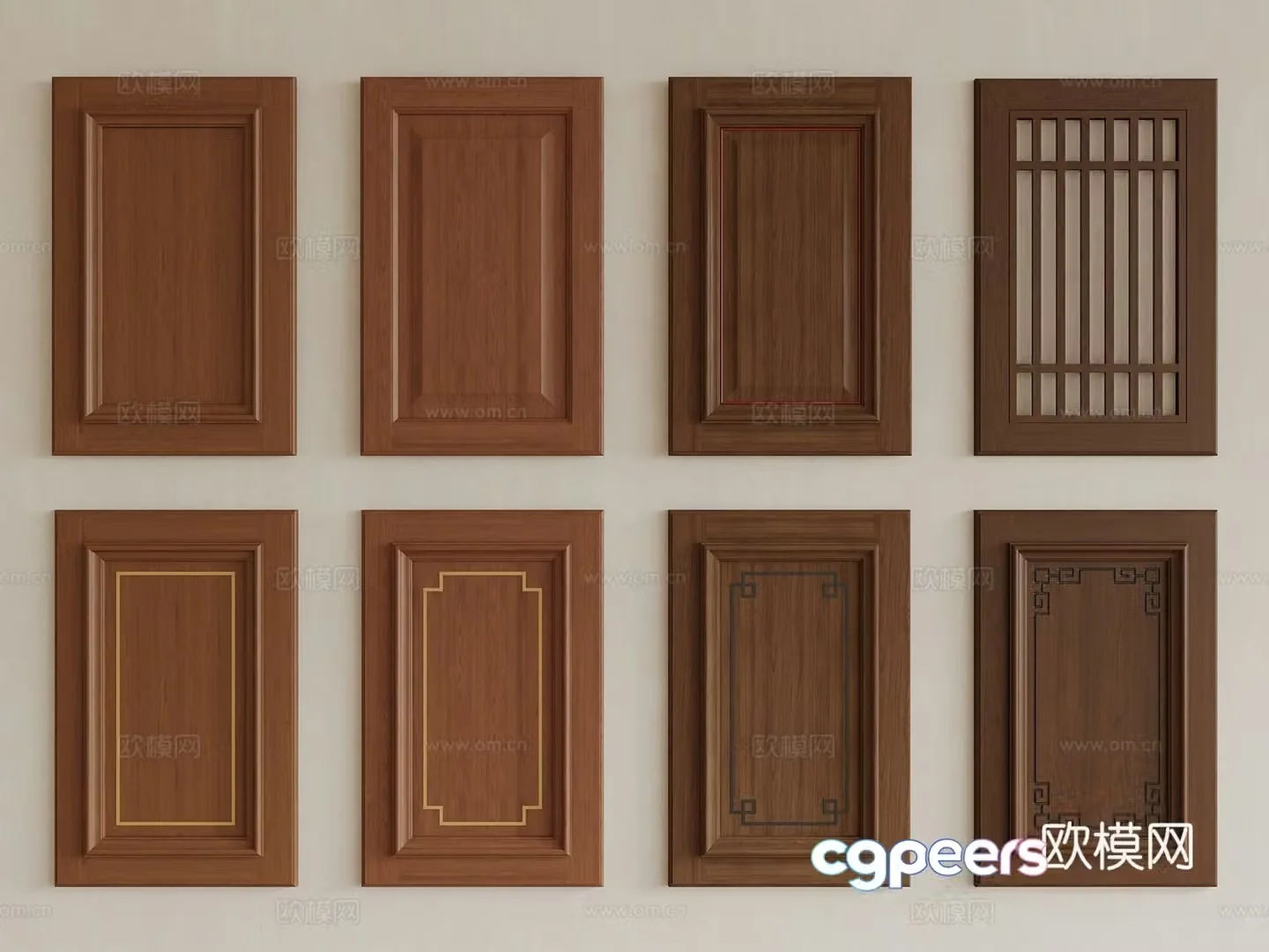 Middle style cabinet door door 3D model