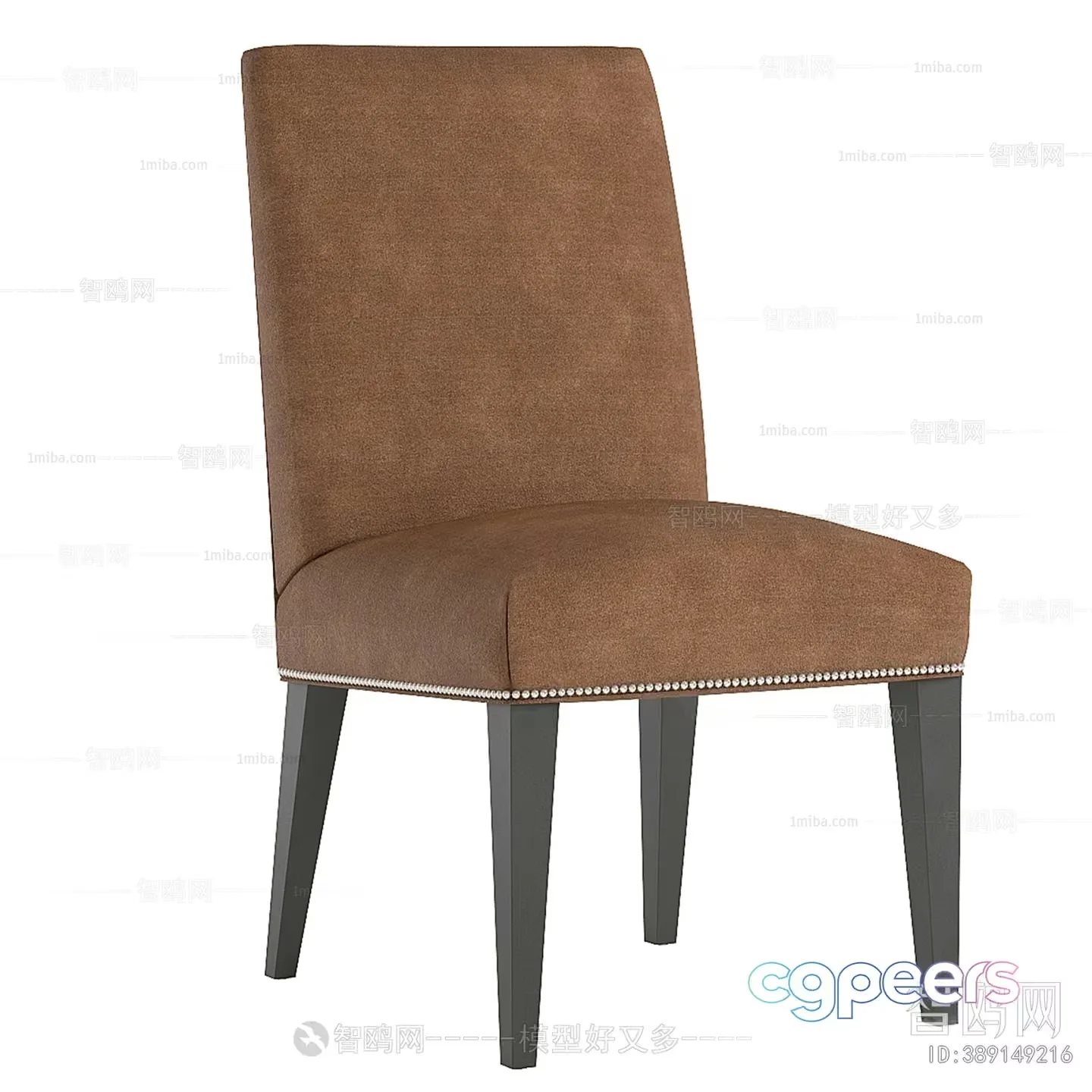 A Brown Chair With White Trim 3D Model – 22606 – VRAY Render