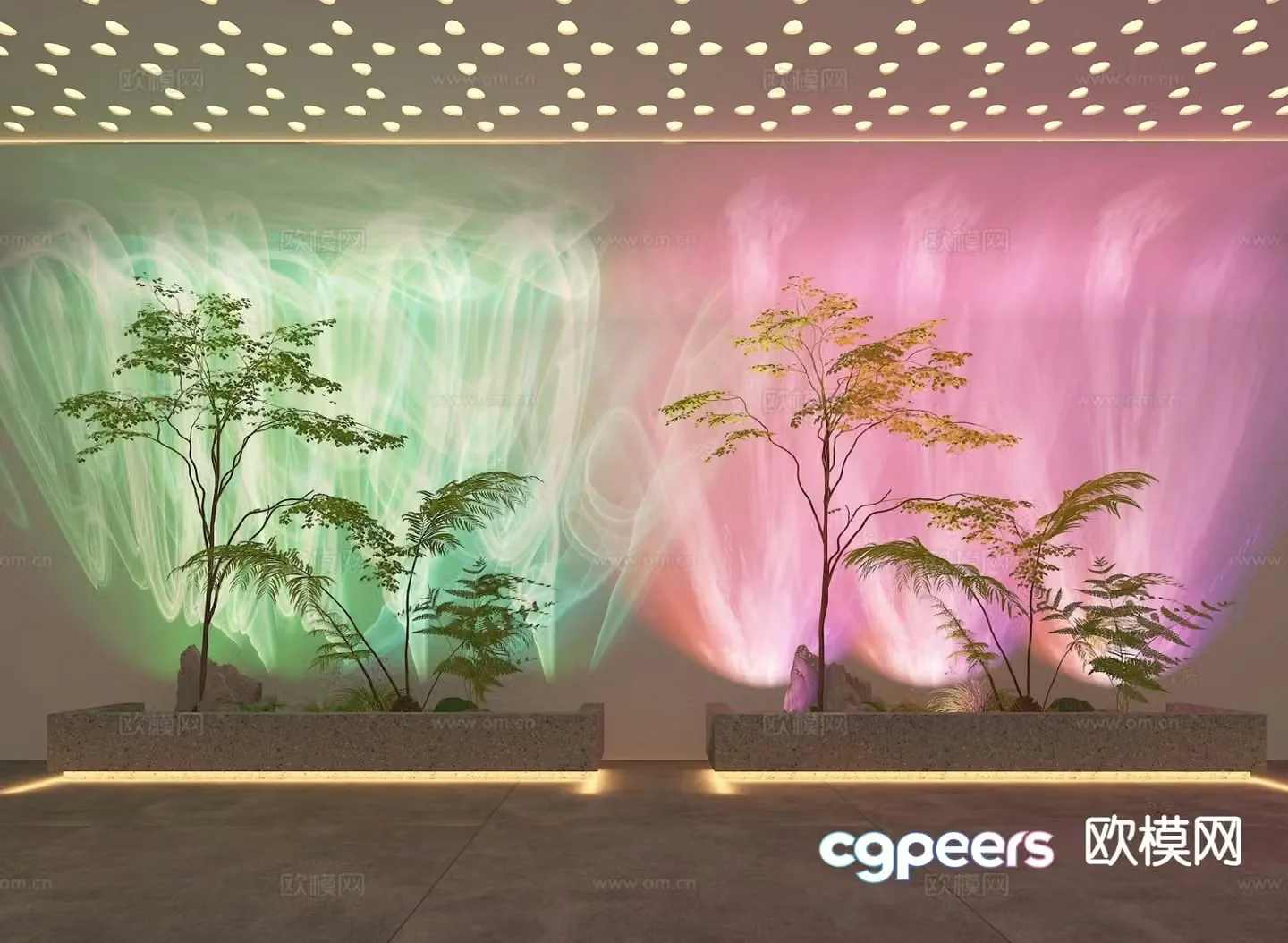 Modern decorative lamp water ripple lamp wall washer lamp 3d model