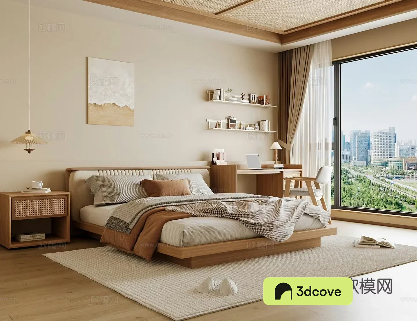 Wasabi Middle Ages Home Bedroom Wasabi Wind Bedroom Secondary Bedroom Master Bedroom Bathroom Window Bedroom 3D Model