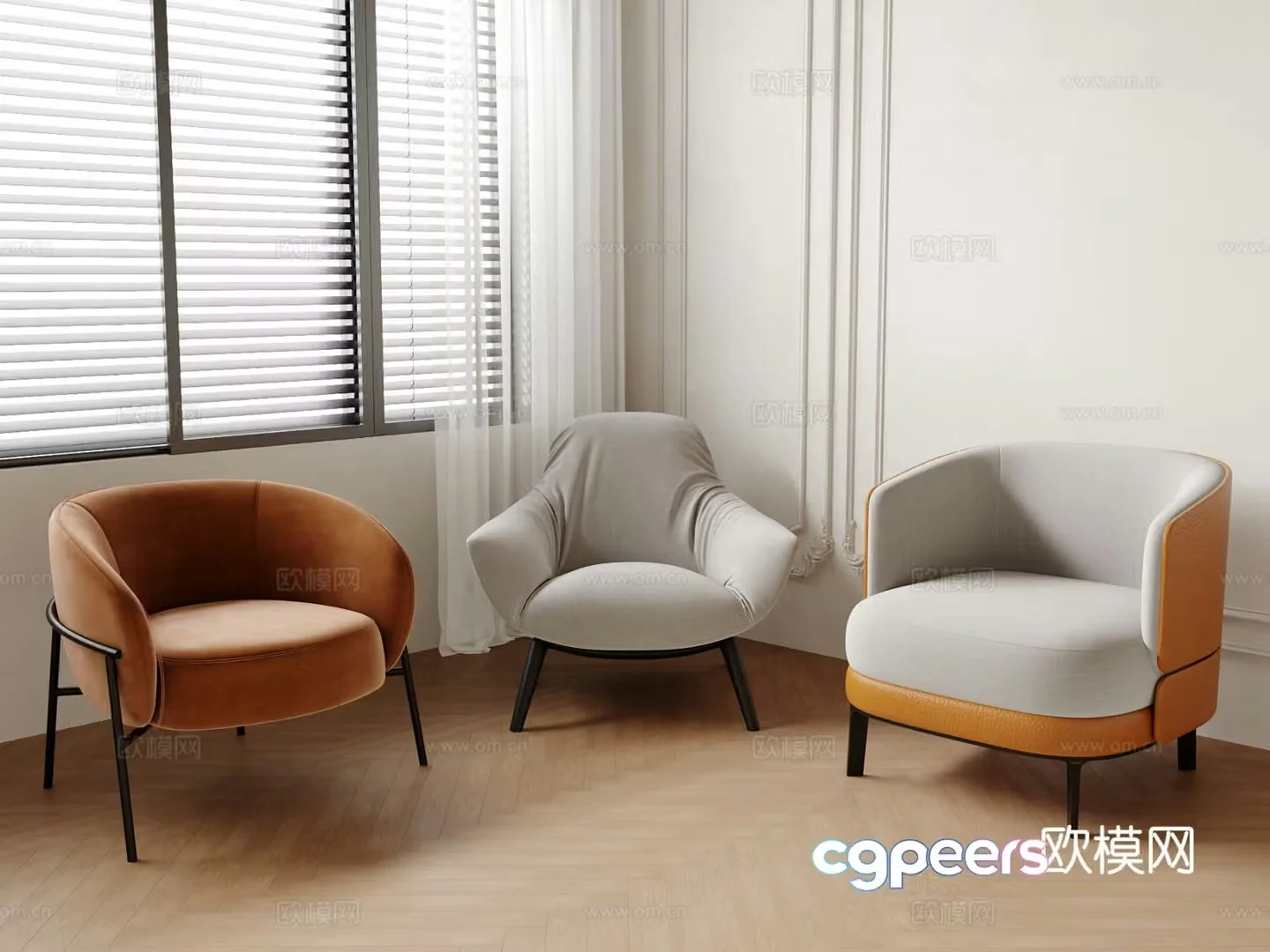 Modern sofa chair leisure chair 3d model