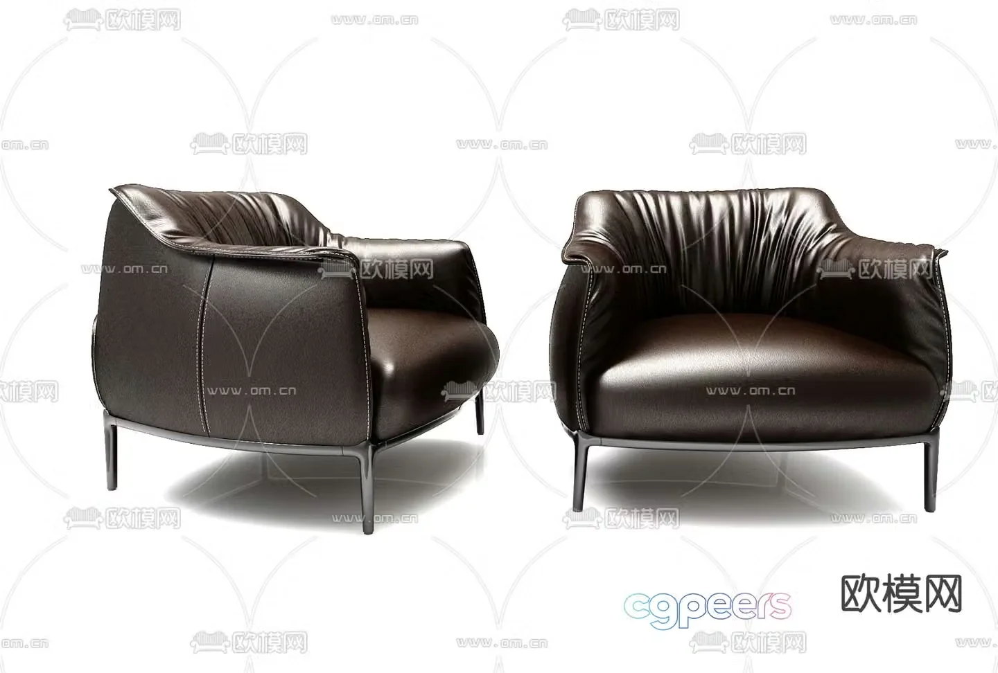 leather chair sofa chair 3d model