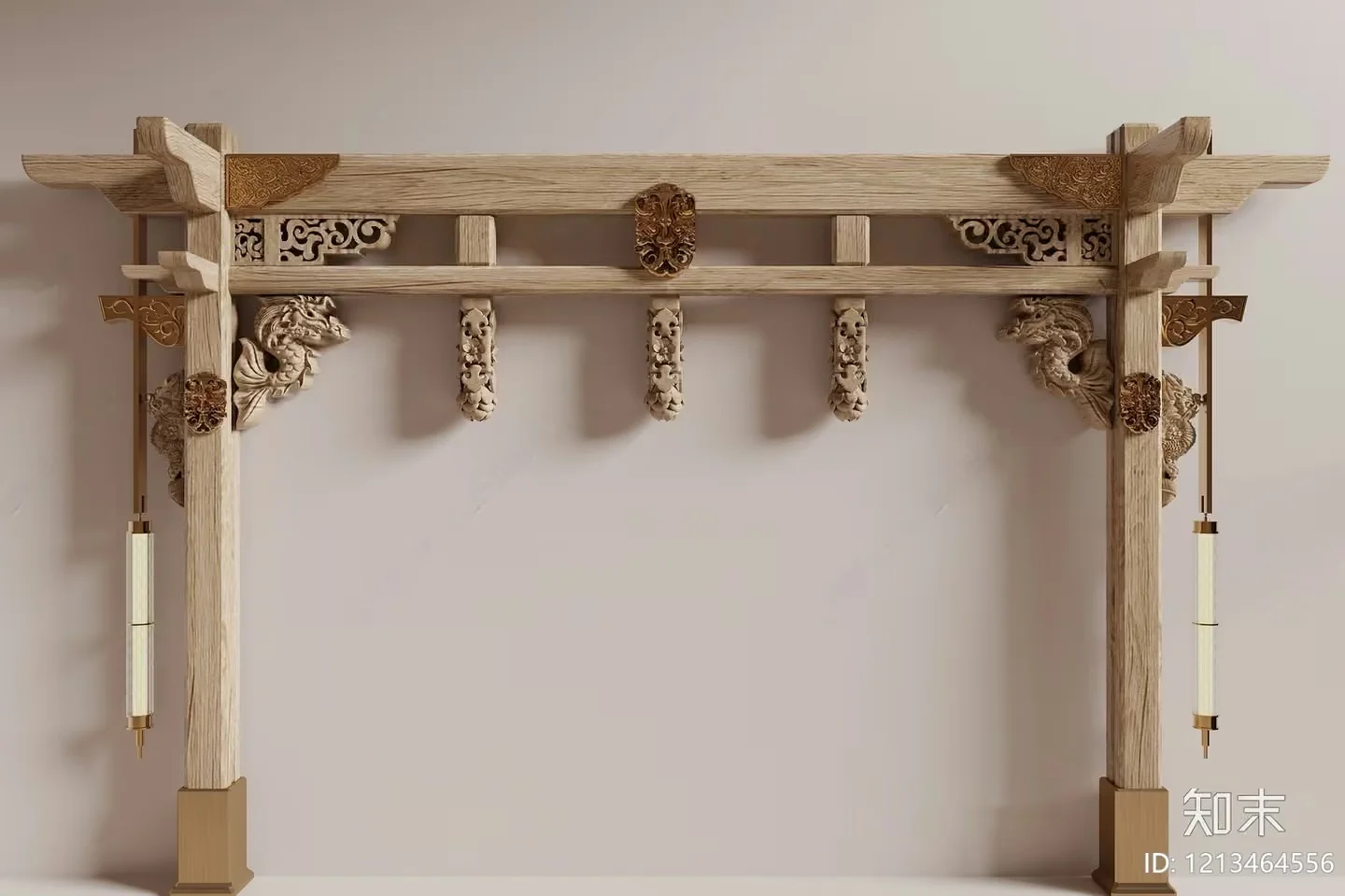 A Decorative Wooden Archway 3D Model – 17207 – VRAY Render