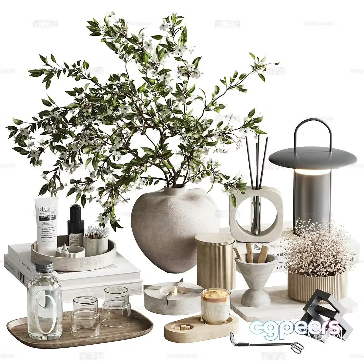 New Chinese style jewelry ornaments vase furnishings 3D model