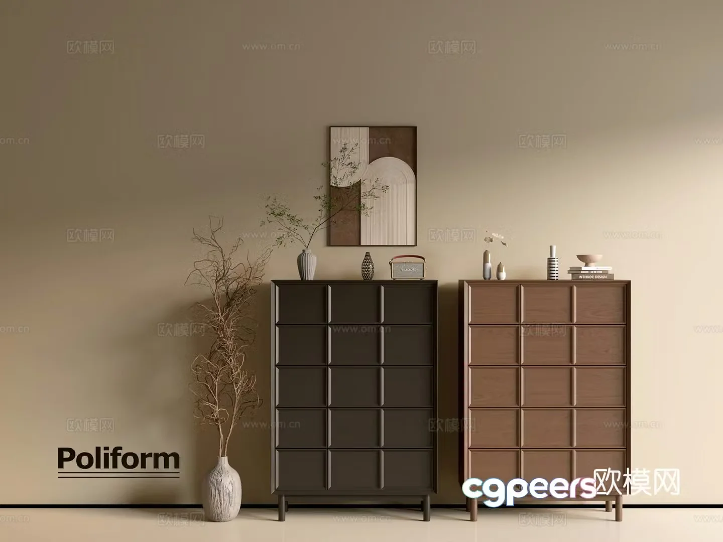 Modern wood grain cabinet ins wind minimalist wind cabinet whole cabinet sideboard balcony cabinet storage 3D model