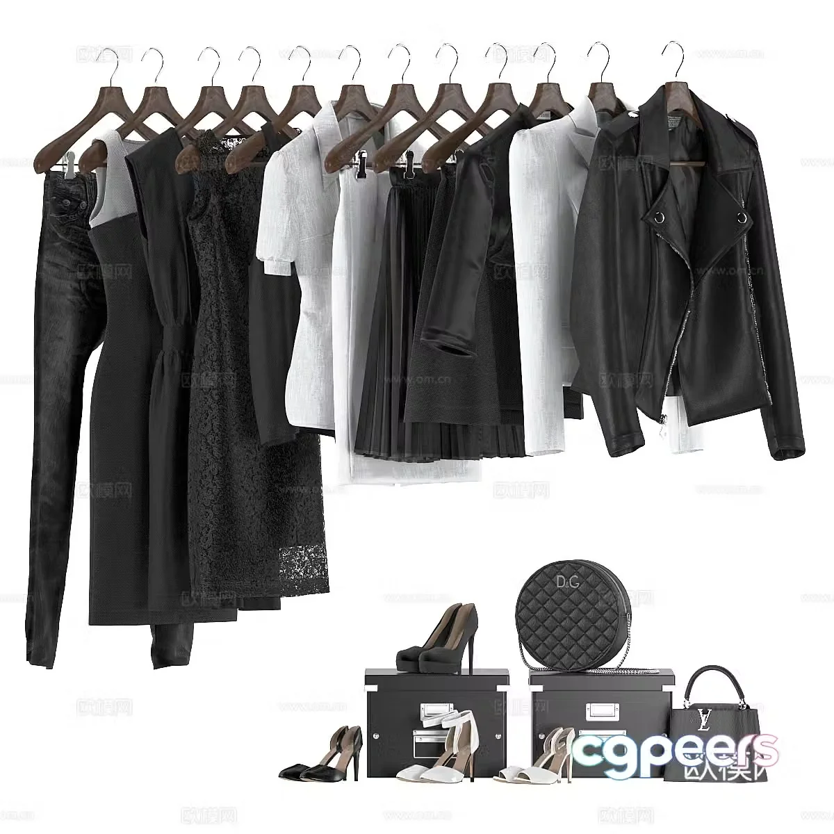 Modern ladies wardrobe 3d model