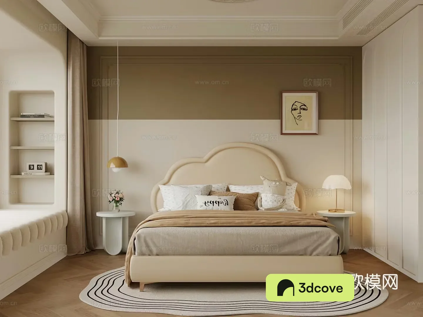 French children’s room double bed
