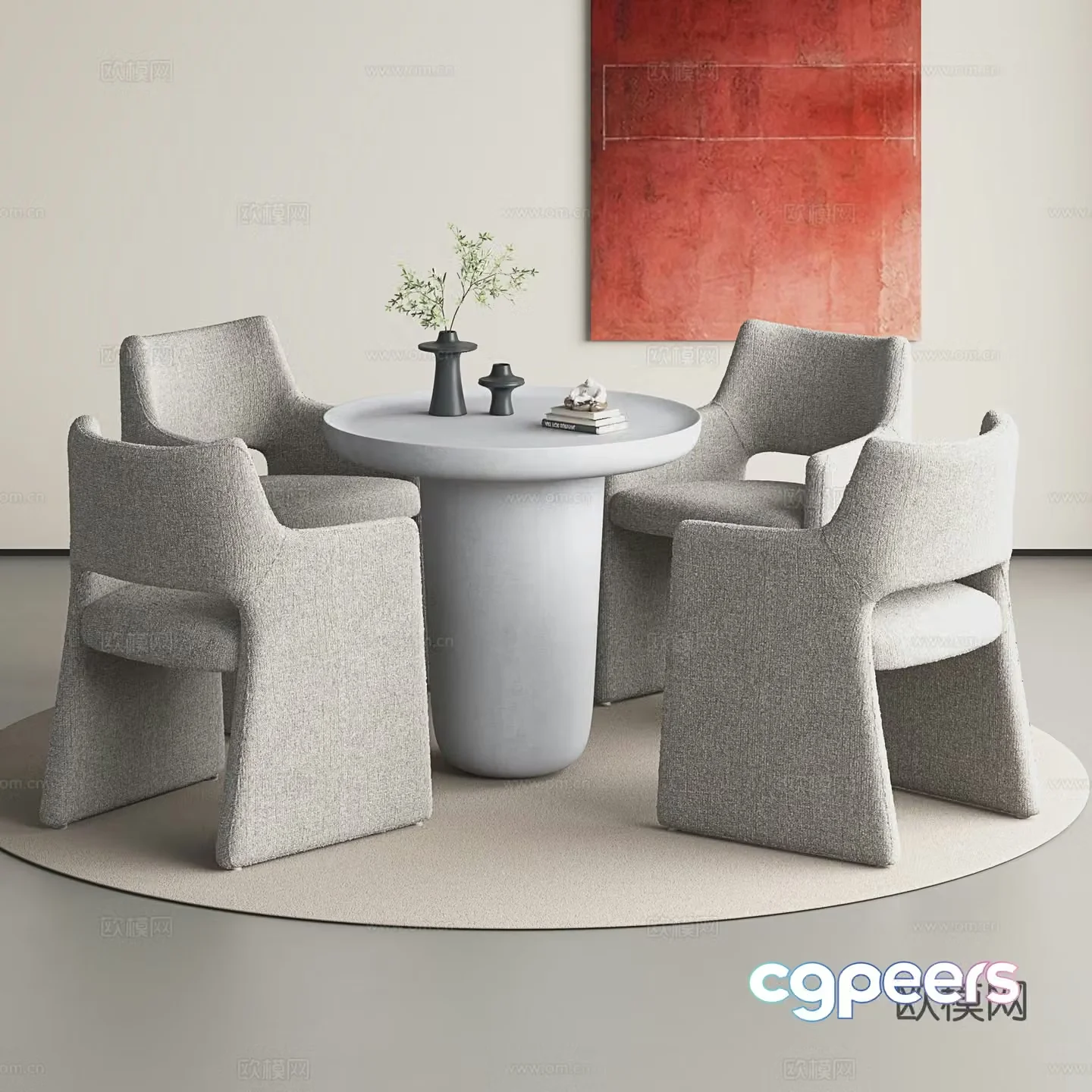 Modern negotiation tables and chairs coffee shop tables and chairs leisure tables and chairs combinations round tables 3D model