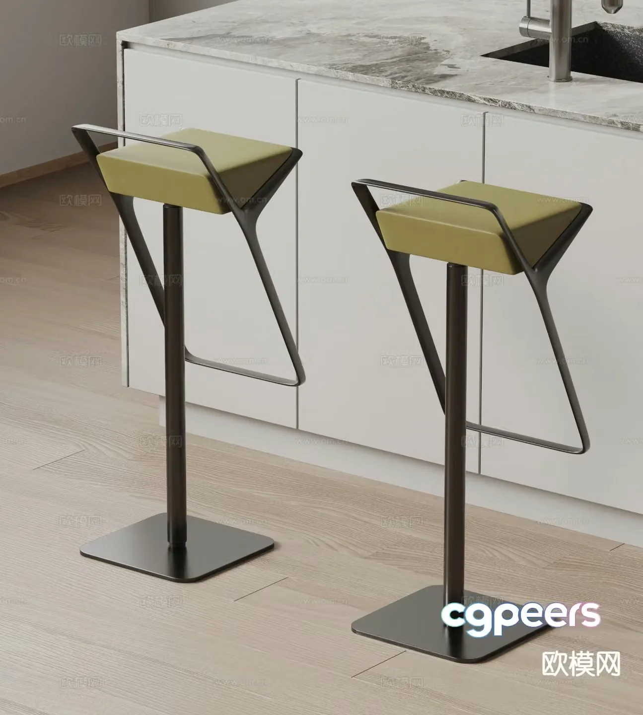 Designer modern bar stool bar stool high stool 3d model