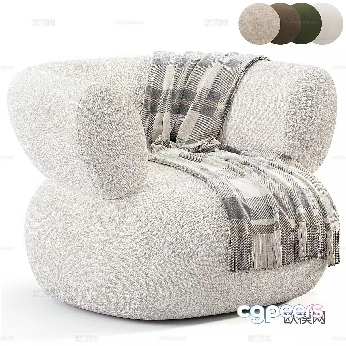 Fabric single sofa Fabric sofa chair Fabric casual chair Fabric single chair Fabric single chair Sheep 3d model