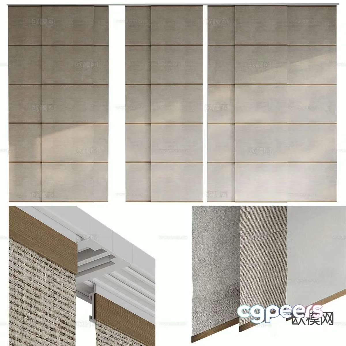 Plain curtains Roman curtains curtain 3d model