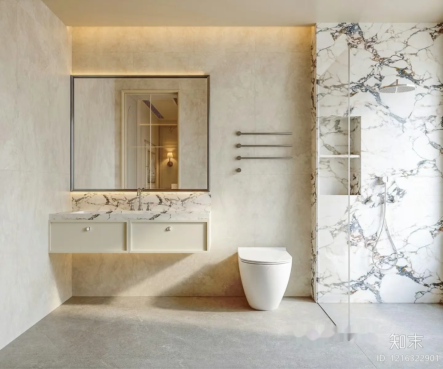 Modern Bathroom Design 3D Model – 13779 – VRAY Render