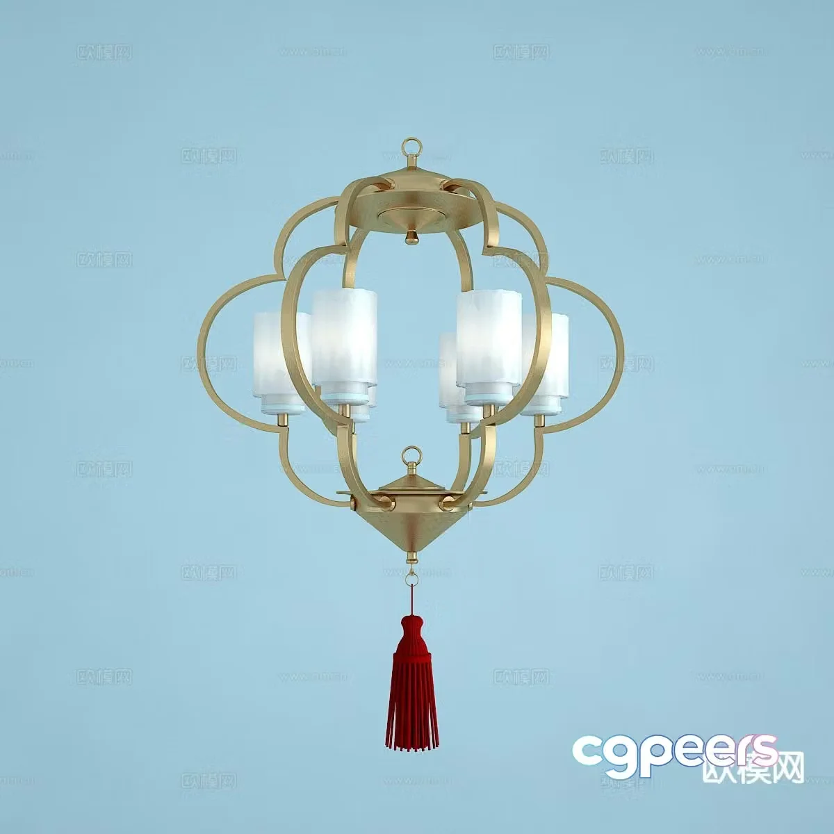 New Chinese style small chandelier bedside small chandelier 3d model