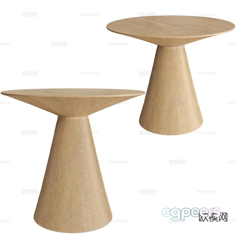 Partisan side table corner table round table 3D model