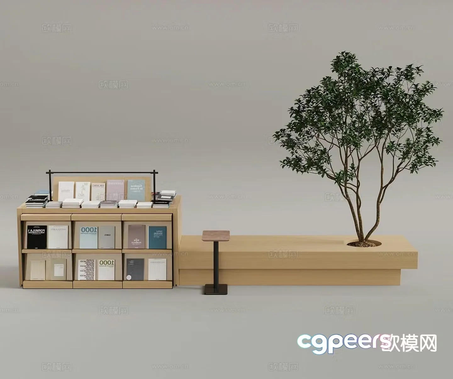 Modern book display stand book book 3d model