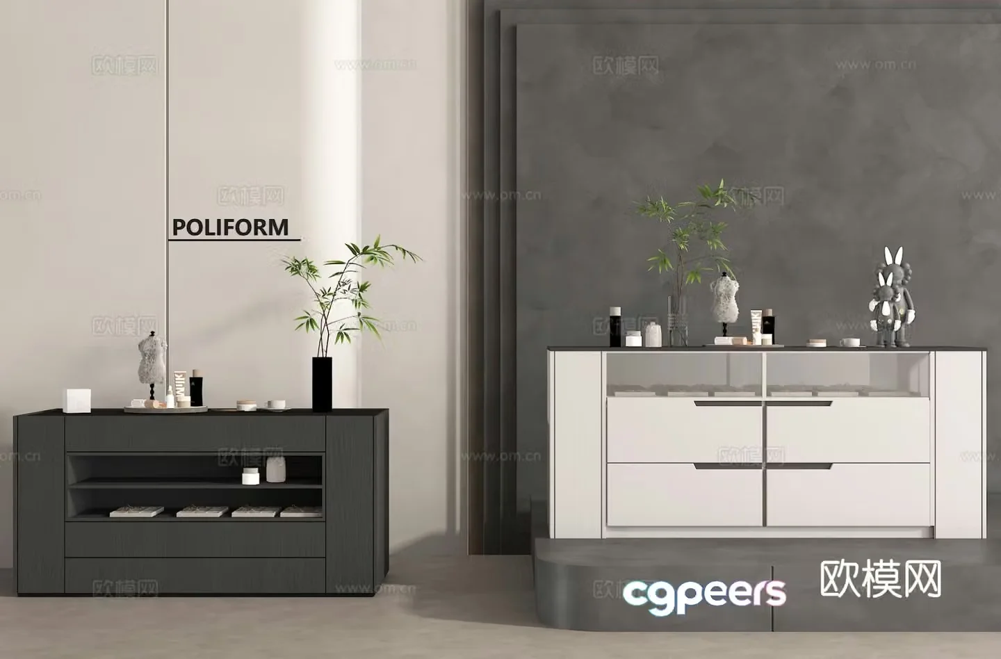 Makeup cabinet storage cabinet storage cabinet side cabinet 3d model