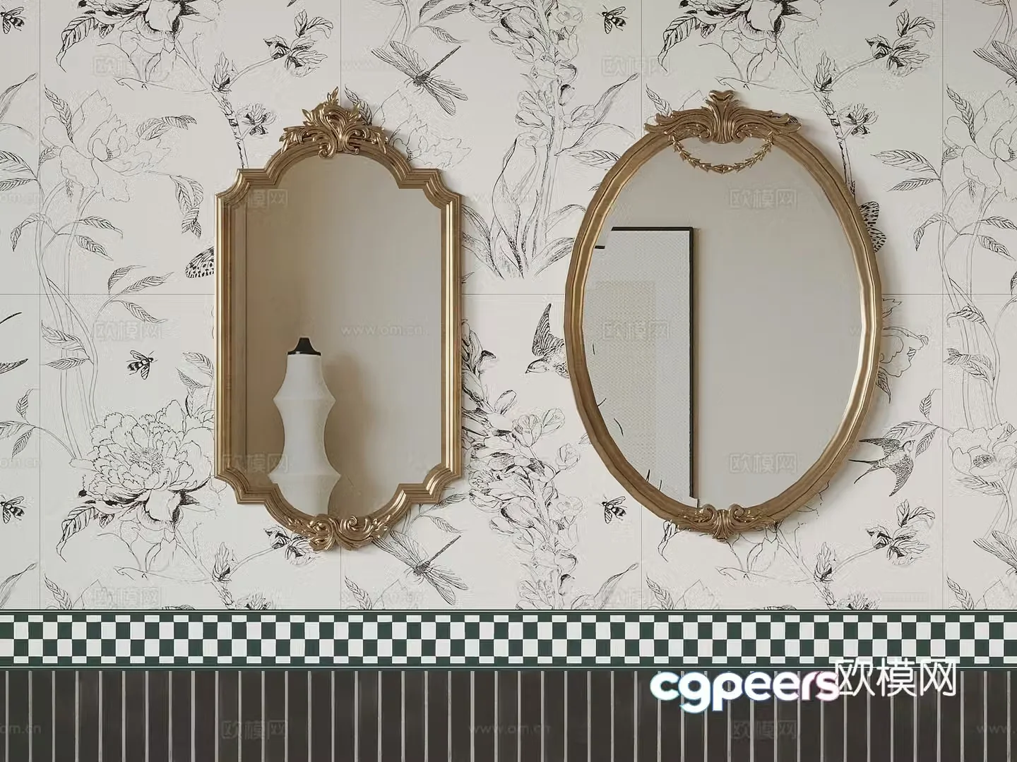 Mirror Decorative Mirror Cosmetic Mirror 3d model