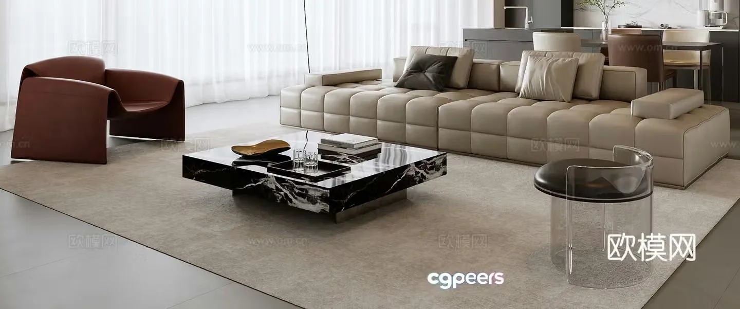 Esitious combination sofa 3D model
