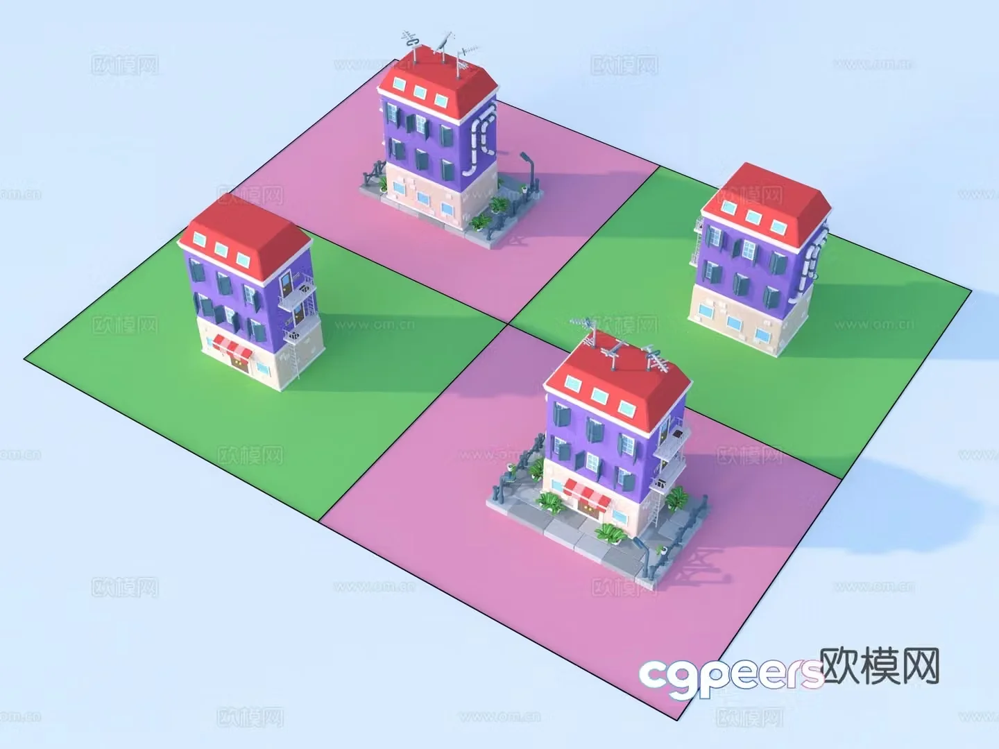 Cartoon toys building block 3D model