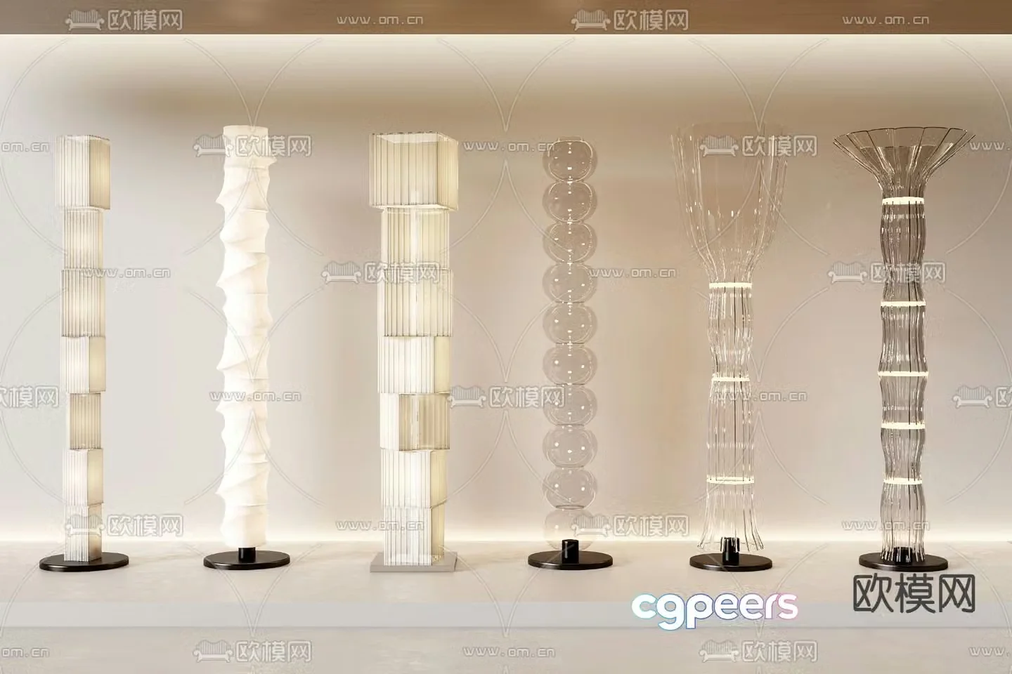 Light luxury floor lamp glass floor lamp 3d model
