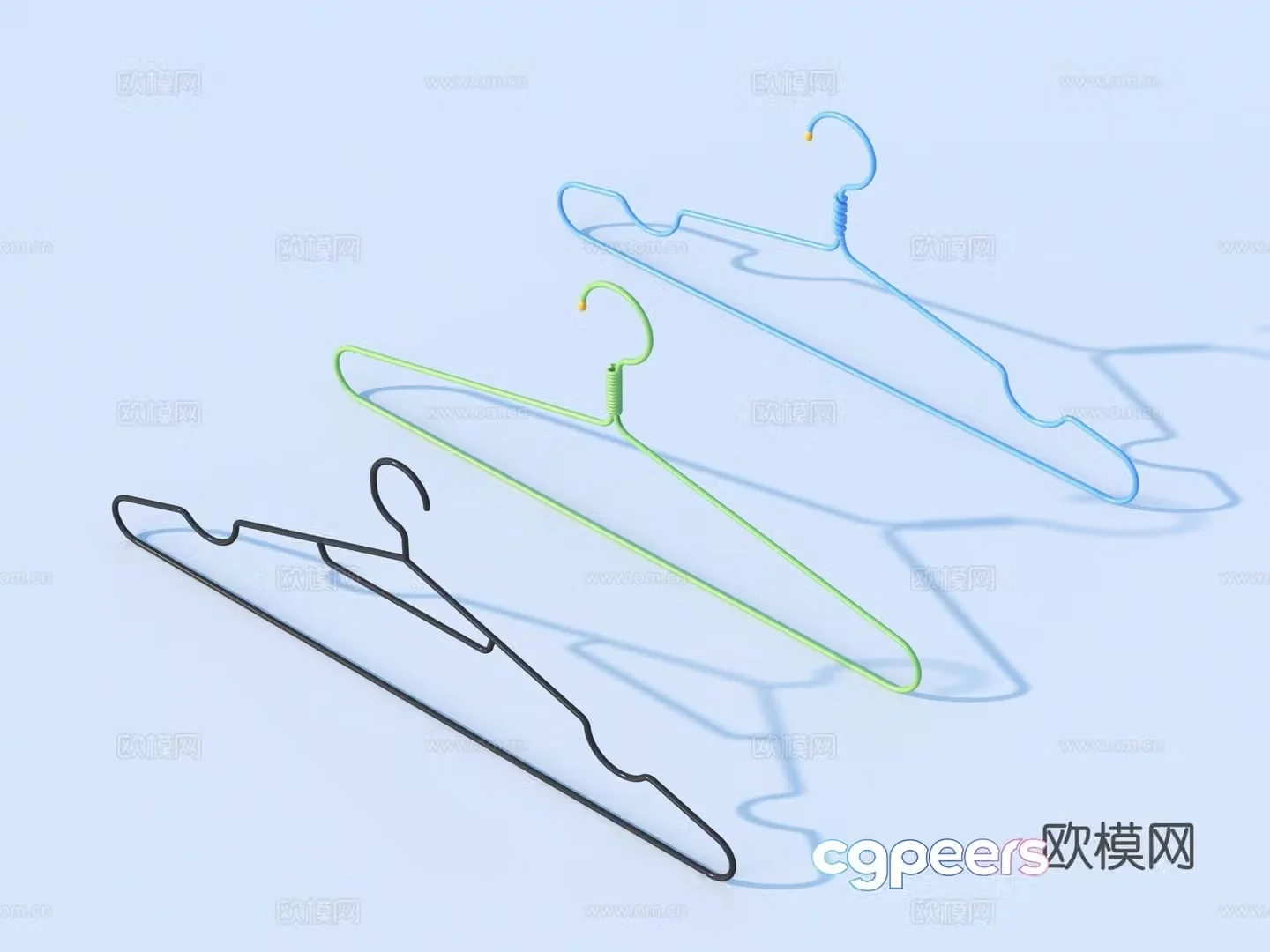 Clothes hanger Iron clothes hanger Daily necessities 3D model