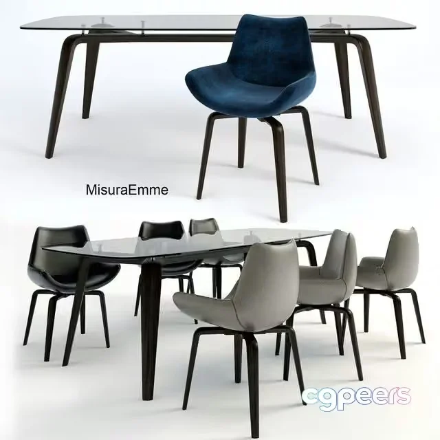 3ds Max Free – MisuraEmme_GRAMERCY table_ARCHETTO chair