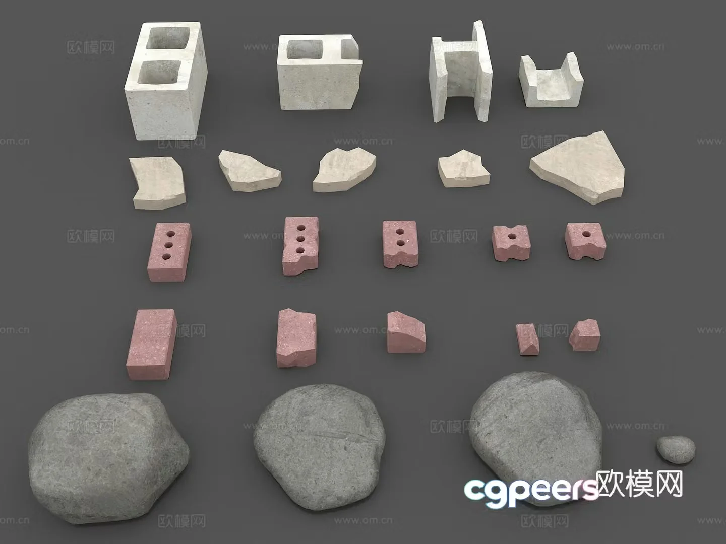 stone bricks stones bricks 3d model