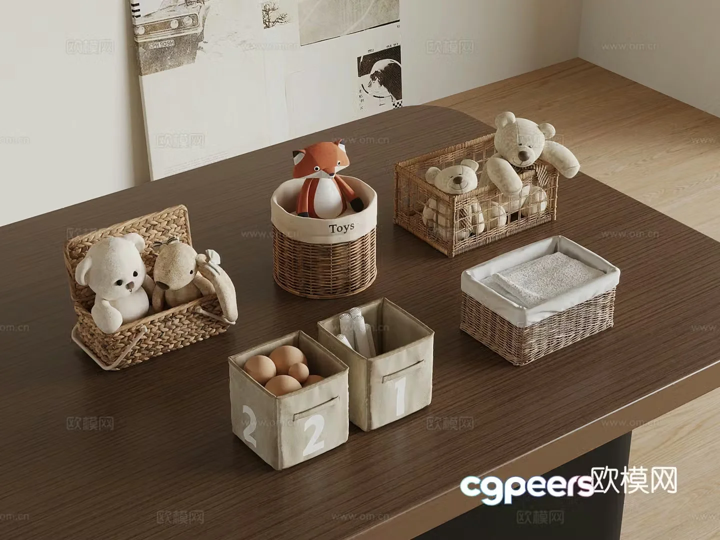 Box Modern Box Storage Basket Weaving Storage Basket 3D Model