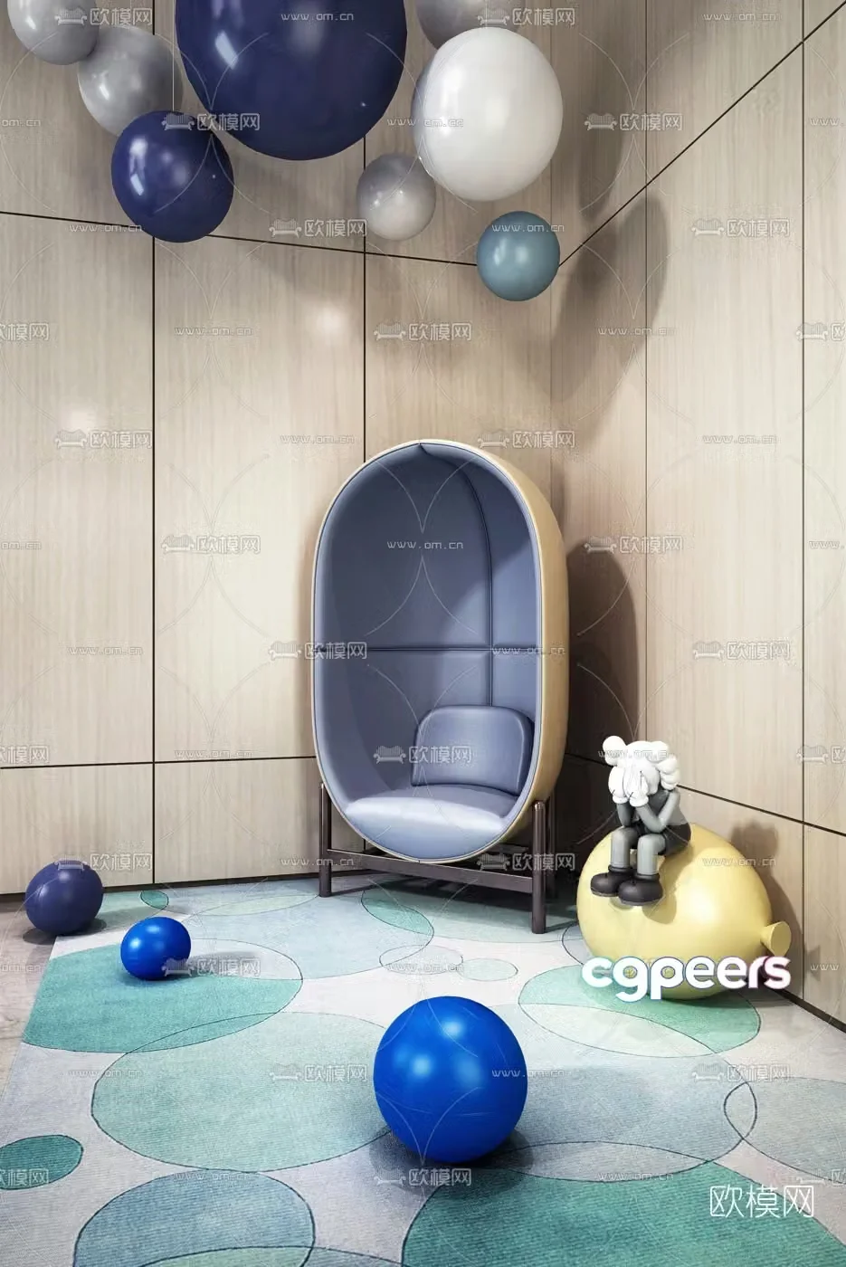 Modern creative children’s chair 3d model