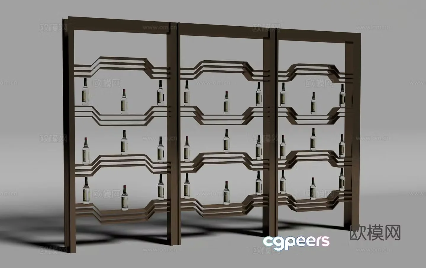 Modern wine rack 3d model