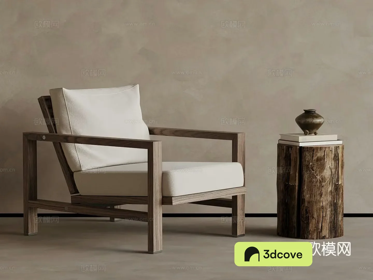 New Chinese style leisure chair recliner side