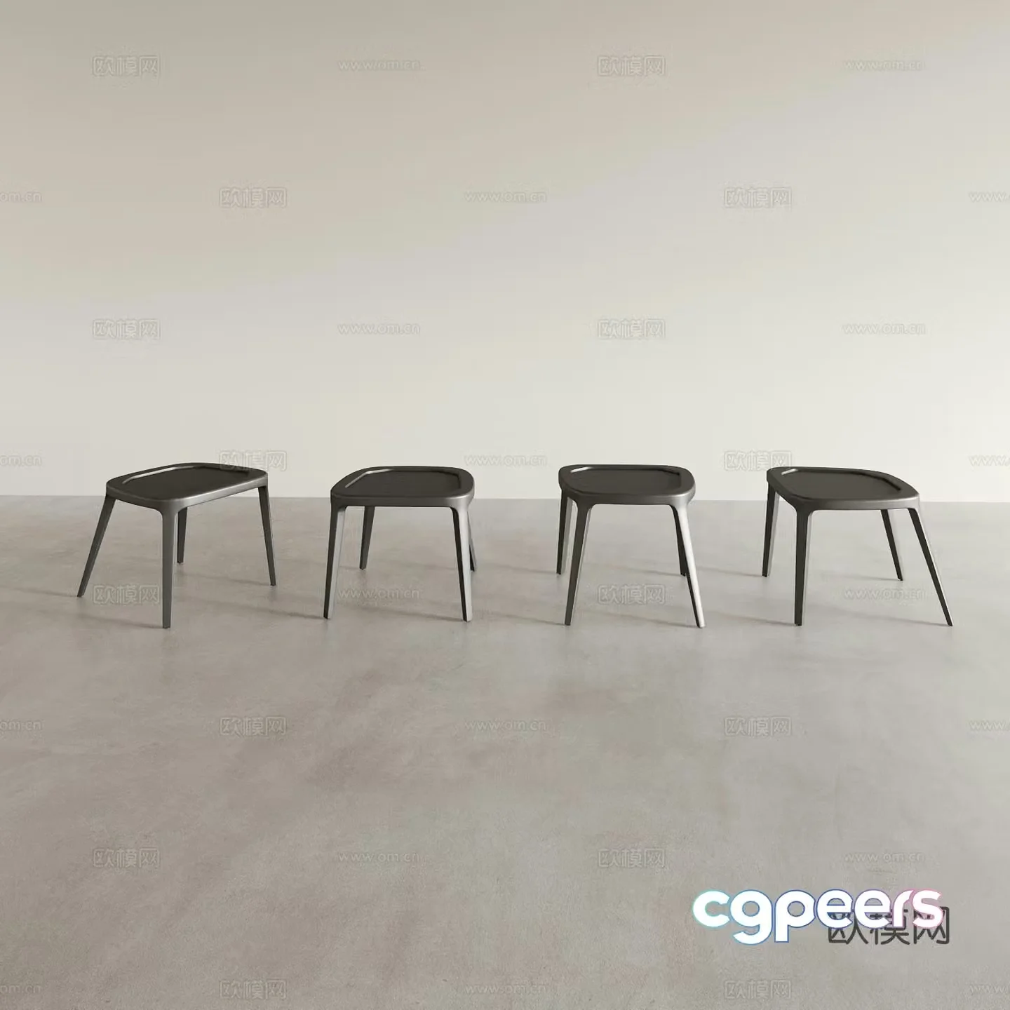 Stool and chair 3D model