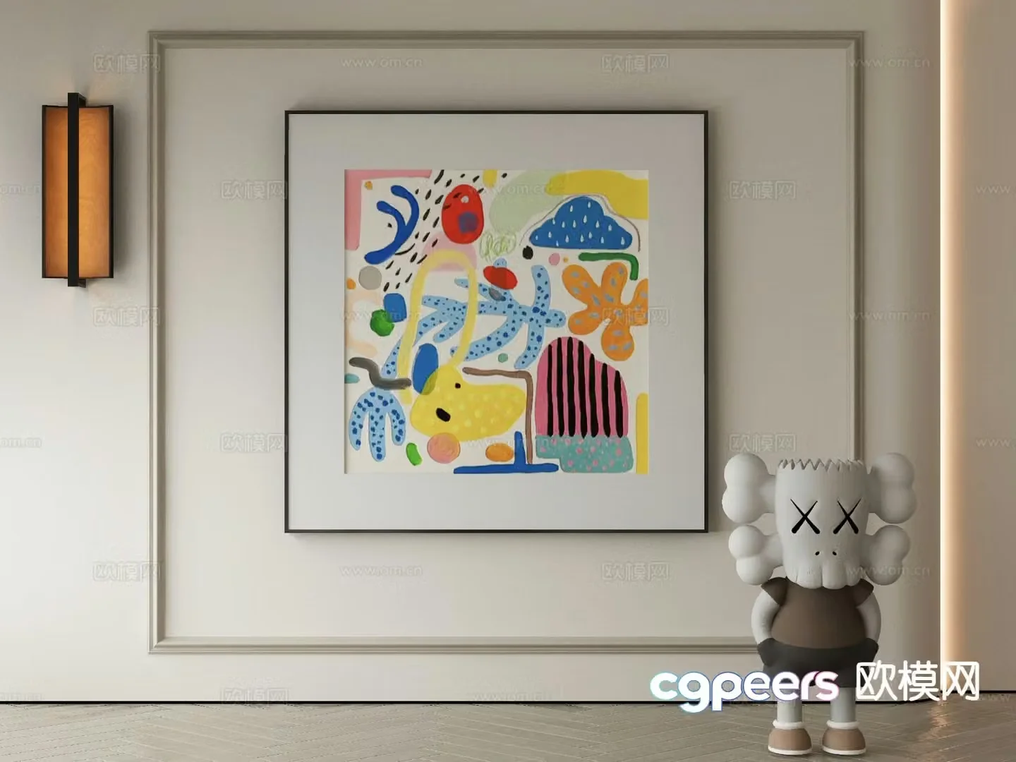 Modern decorative painting dopamine hanging painting children hanging painting 3d model
