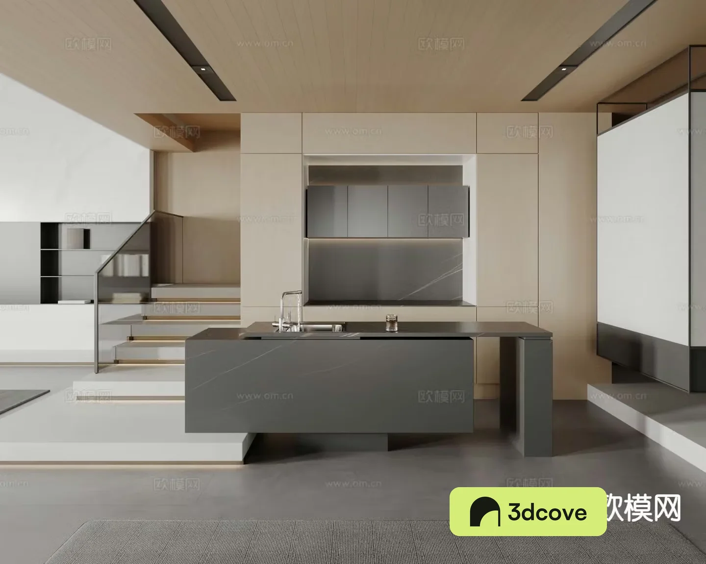 Modern villa island sink area