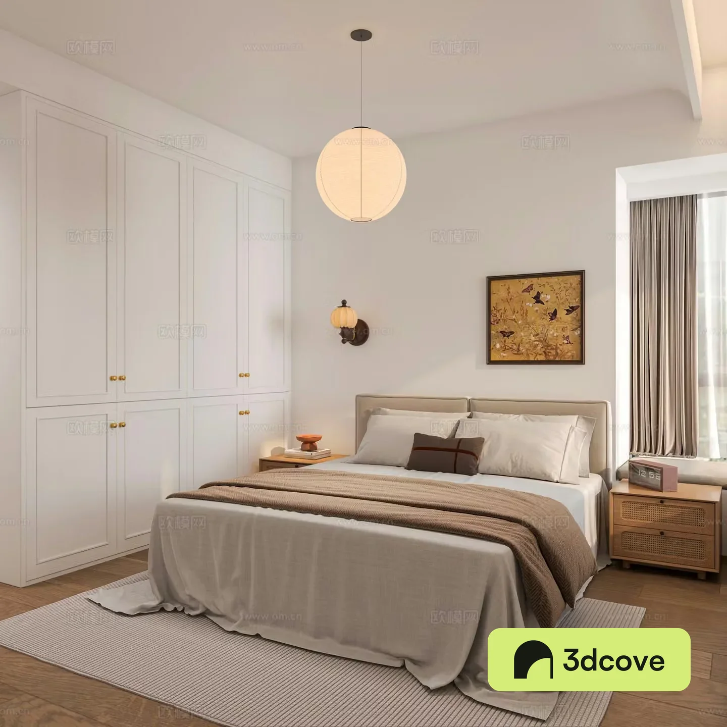 Middle-aged bedroom 3d model