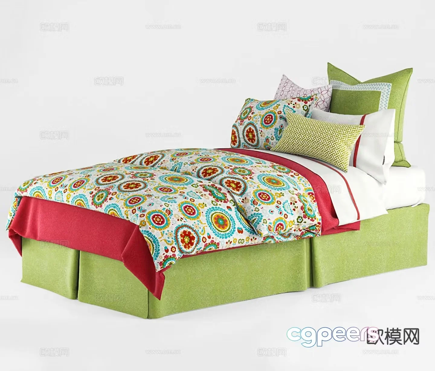 Modern single bed 3d model