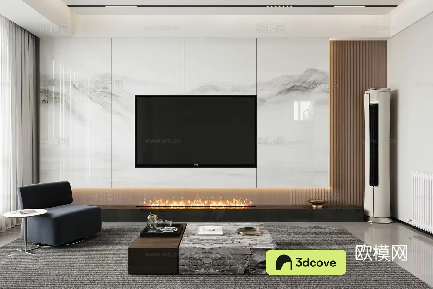 Modern TV background wall